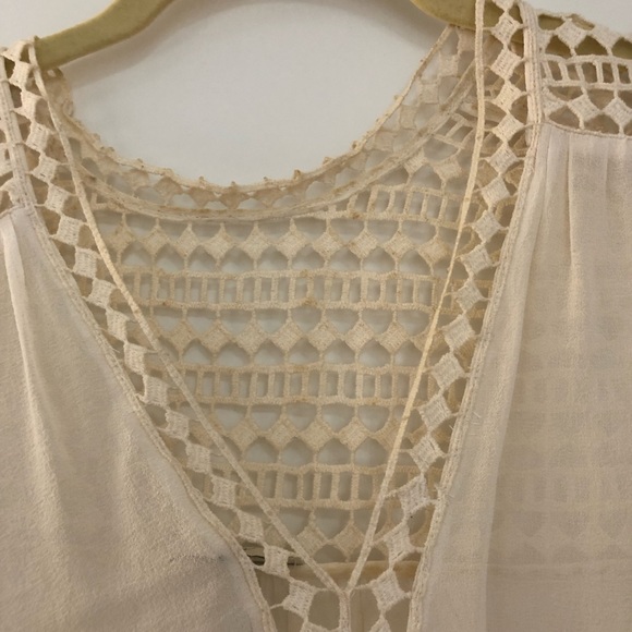 Joie Sheer Silk Top With Crochet Detail - Picture 4 of 10